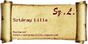 Sztáray Lilla névjegykártya